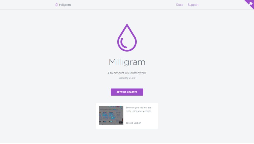 CSS Frameworks: Milligram